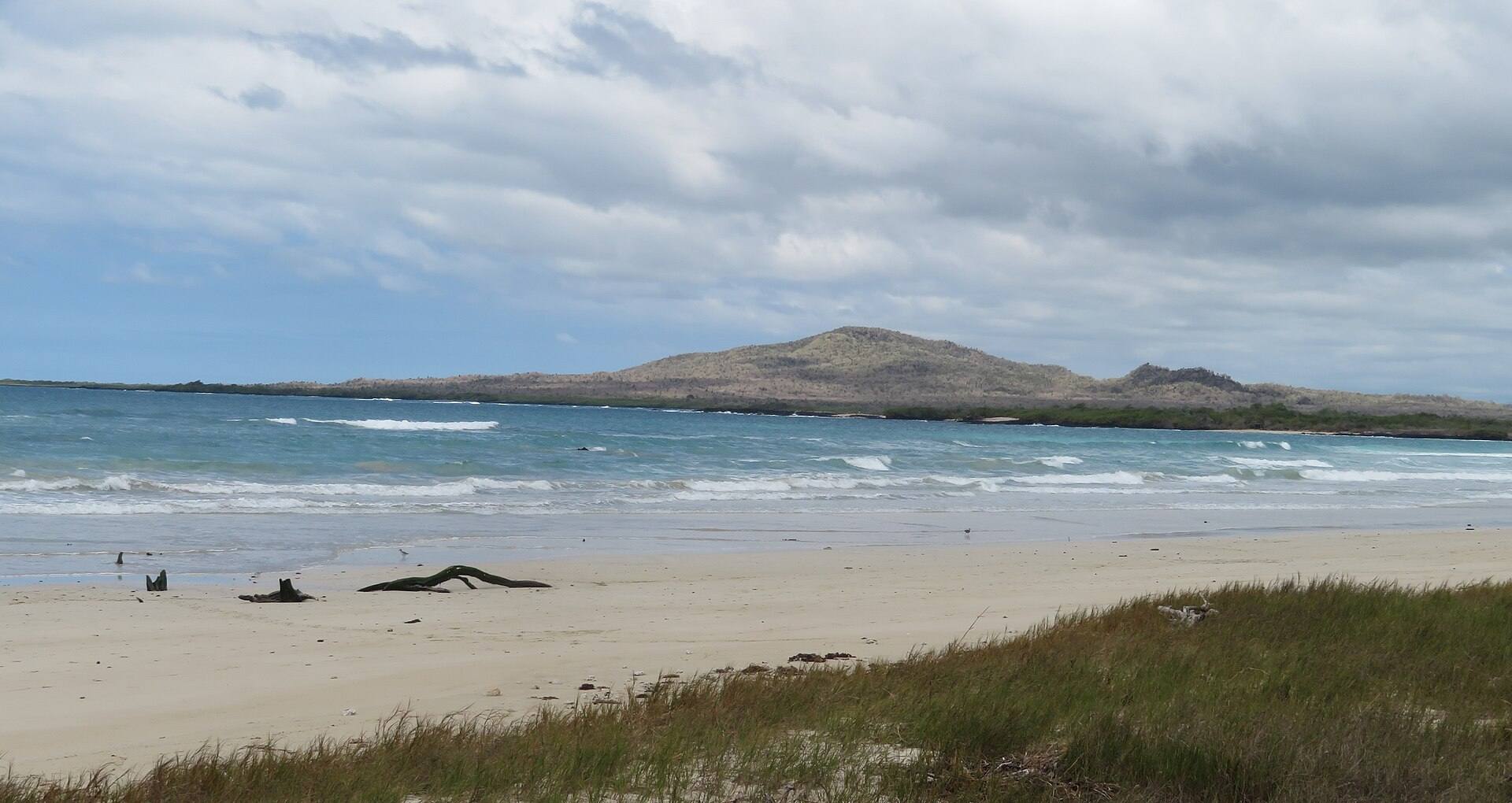 White sand and sea at Puerto Villamil beach, Isabela.